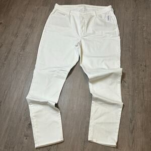 Old Navy Women’s High Rise Skinny Jeans White Denim Sz 18 Tall 30 Stretch Pants
